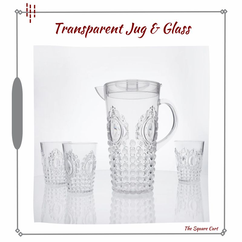 Transparent Jug and Glass Set