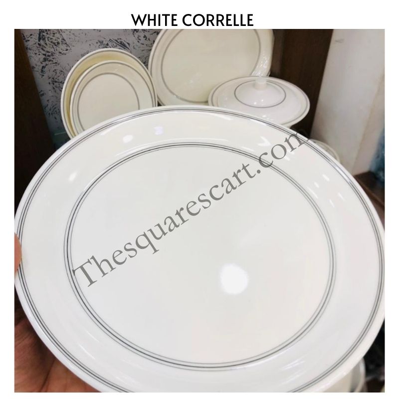 White Correlle Marble Plate , Bowls And Rice Dishes